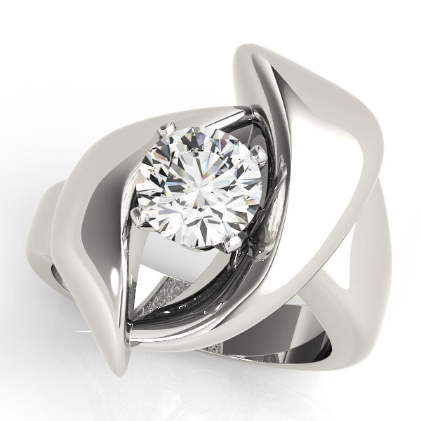 Luxe Solitaires Any Shape Round Diamond Engagement Ring — 9K/18K Gold & Platinum