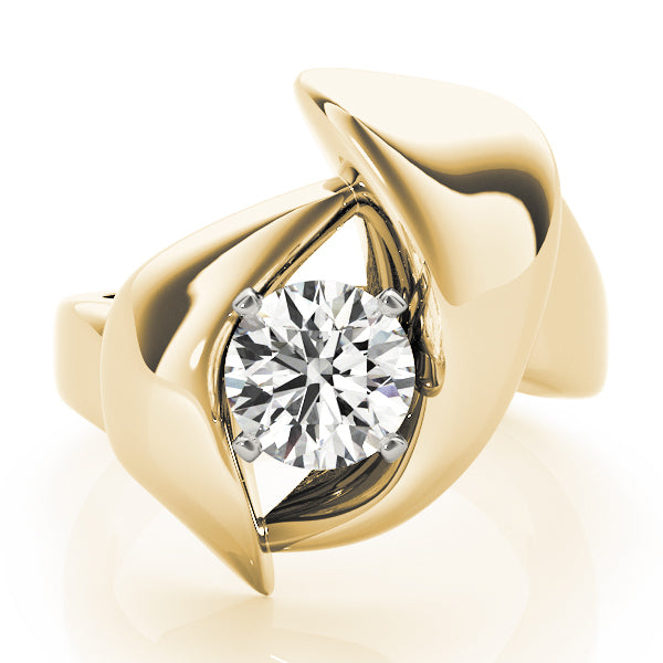Luxe Solitaires Any Shape Round Diamond Engagement Ring — 9K/18K Gold & Platinum