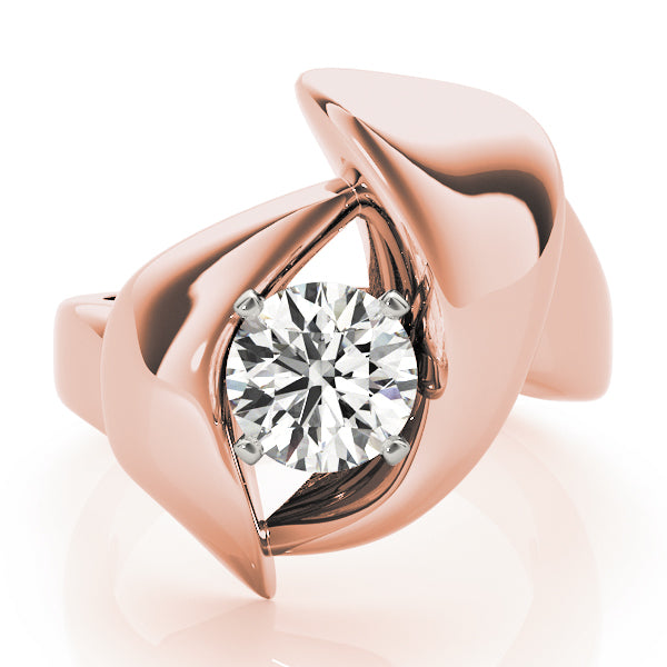 Luxe Solitaires Any Shape Round Diamond Engagement Ring — 9K/18K Gold & Platinum