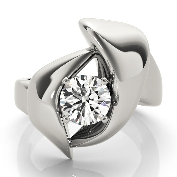 Luxe Solitaires Any Shape Round Diamond Engagement Ring — 9K/18K Gold & Platinum