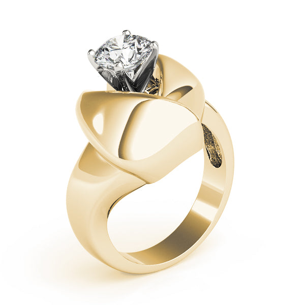 Luxe Solitaires Any Shape Round Diamond Engagement Ring — 9K/18K Gold & Platinum
