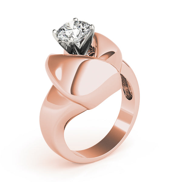 Luxe Solitaires Any Shape Round Diamond Engagement Ring — 9K/18K Gold & Platinum