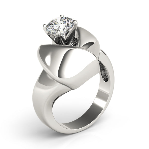 Luxe Solitaires Any Shape Round Diamond Engagement Ring — 9K/18K Gold & Platinum