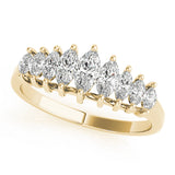 Fancy Marquise Half Eternity Ring in Gold & Platinum