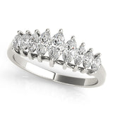 Fancy Marquise Half Eternity Ring in Gold & Platinum