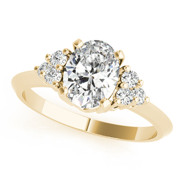 Iconic Color Rings Oval Diamond Engagement Ring — 9K/18K Gold & Platinum