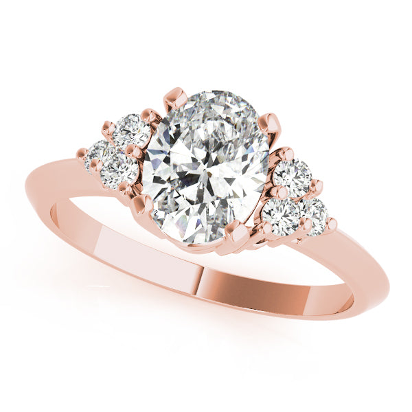Iconic Color Rings Oval Diamond Engagement Ring — 9K/18K Gold & Platinum