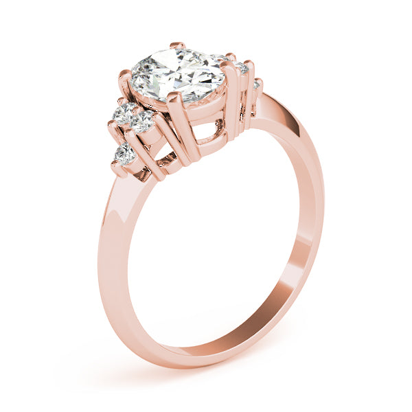 Iconic Color Rings Oval Diamond Engagement Ring — 9K/18K Gold & Platinum