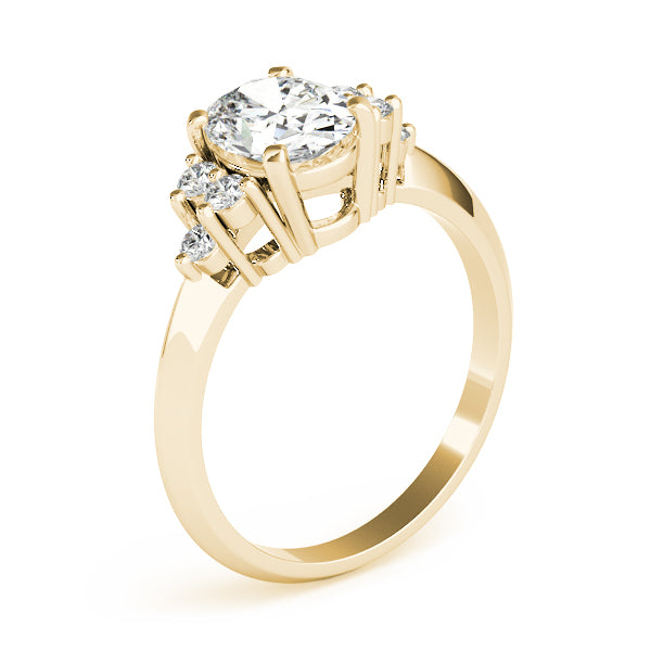 Iconic Color Rings Oval Diamond Engagement Ring — 9K/18K Gold & Platinum