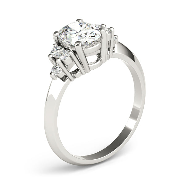Iconic Color Rings Oval Diamond Engagement Ring — 9K/18K Gold & Platinum