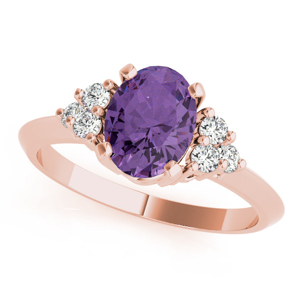 Iconic Color Rings Oval Diamond Engagement Ring — 9K/18K Gold & Platinum