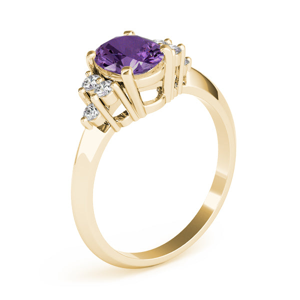Iconic Color Rings Oval Diamond Engagement Ring — 9K/18K Gold & Platinum