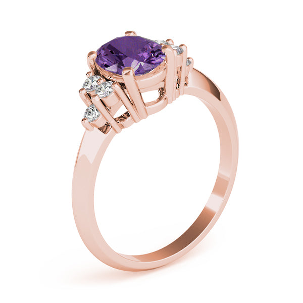 Iconic Color Rings Oval Diamond Engagement Ring — 9K/18K Gold & Platinum