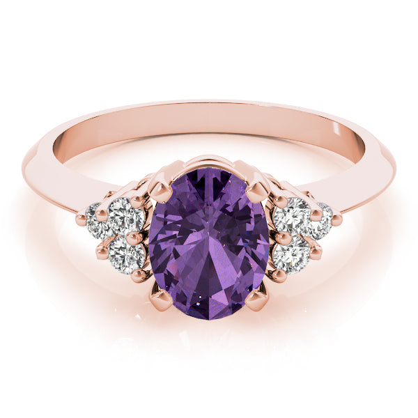 Iconic Color Rings Oval Diamond Engagement Ring — 9K/18K Gold & Platinum