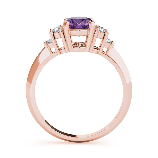 Iconic Color Rings Oval Diamond Engagement Ring — 9K/18K Gold & Platinum