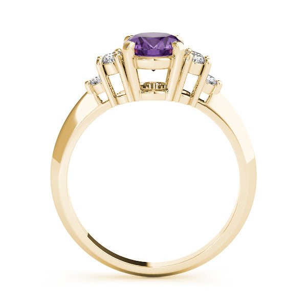 Iconic Color Rings Oval Diamond Engagement Ring — 9K/18K Gold & Platinum