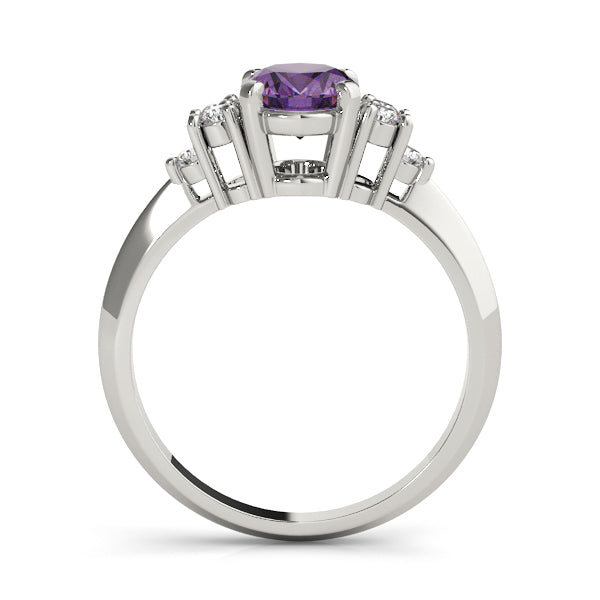 Iconic Color Rings Oval Diamond Engagement Ring — 9K/18K Gold & Platinum