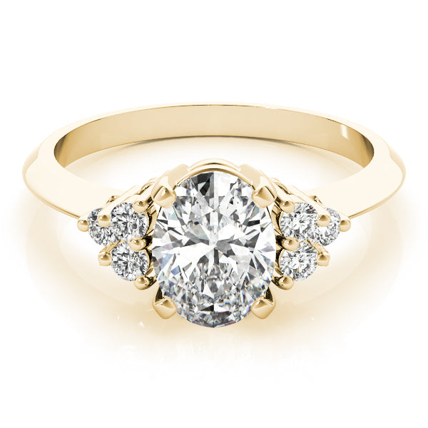 Iconic Color Rings Oval Diamond Engagement Ring — 9K/18K Gold & Platinum