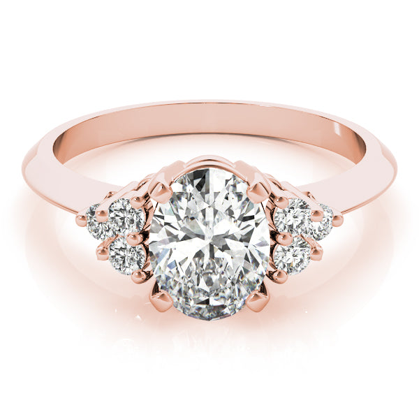 Iconic Color Rings Oval Diamond Engagement Ring — 9K/18K Gold & Platinum