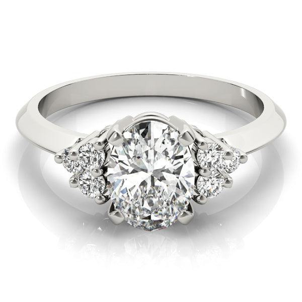 Iconic Color Rings Oval Diamond Engagement Ring — 9K/18K Gold & Platinum