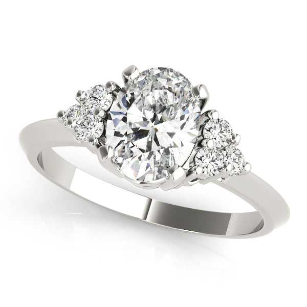 Iconic Color Rings Oval Diamond Engagement Ring — 9K/18K Gold & Platinum