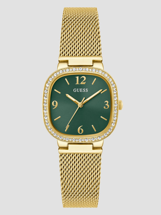 Guess Women's Analog Gold-Tone Stainless Steel Mesh Watch