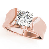Exquisite Solitaires Round Diamond Engagement Ring — 9K/18K Gold & Platinum