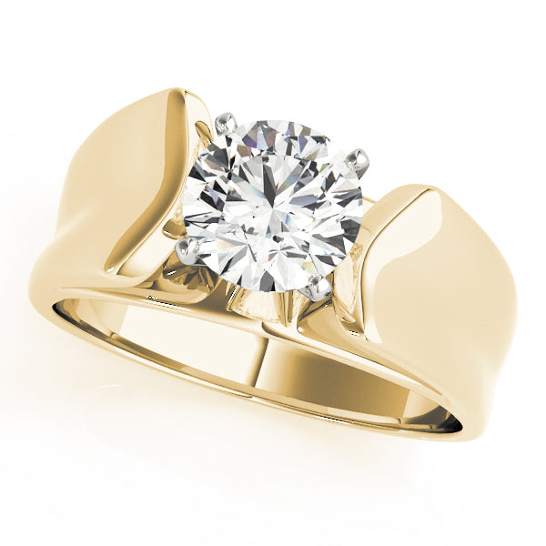 Exquisite Solitaires Round Diamond Engagement Ring — 9K/18K Gold & Platinum
