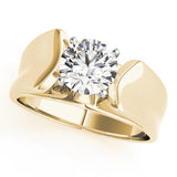 Exquisite Solitaires Round Diamond Engagement Ring — 9K/18K Gold & Platinum