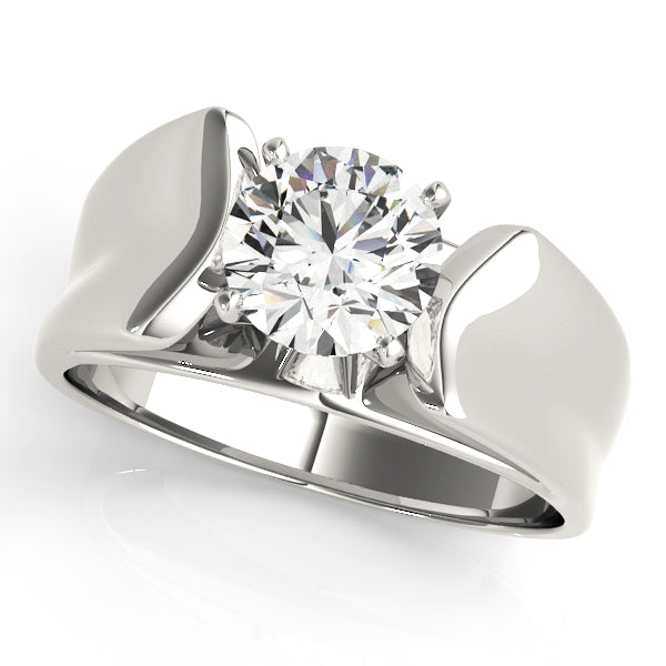 Exquisite Solitaires Round Diamond Engagement Ring — 9K/18K Gold & Platinum