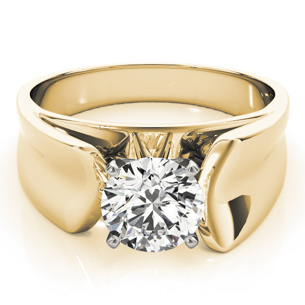 Exquisite Solitaires Round Diamond Engagement Ring — 9K/18K Gold & Platinum
