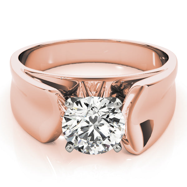 Exquisite Solitaires Round Diamond Engagement Ring — 9K/18K Gold & Platinum