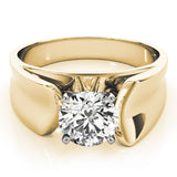 Exquisite Solitaires Round Diamond Engagement Ring — 9K/18K Gold & Platinum