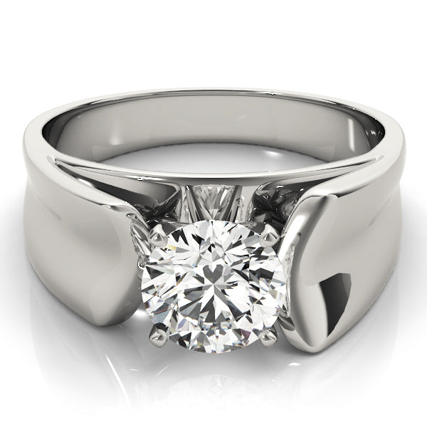 Exquisite Solitaires Round Diamond Engagement Ring — 9K/18K Gold & Platinum