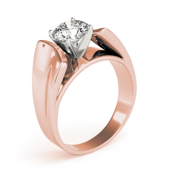 Exquisite Solitaires Round Diamond Engagement Ring — 9K/18K Gold & Platinum
