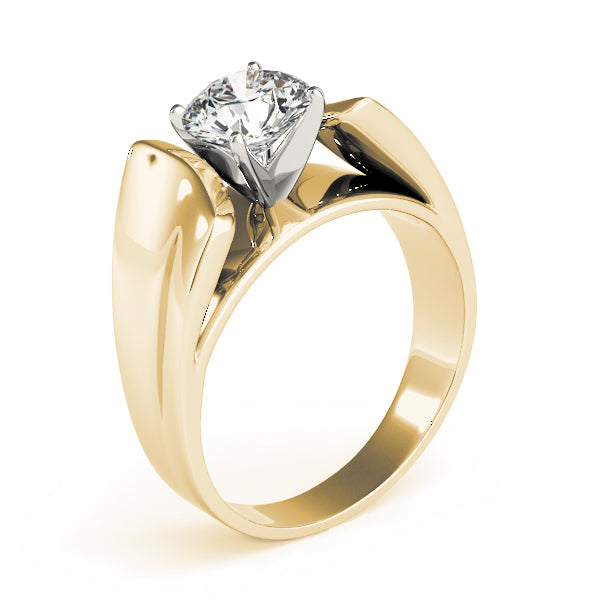 Exquisite Solitaires Round Diamond Engagement Ring — 9K/18K Gold & Platinum
