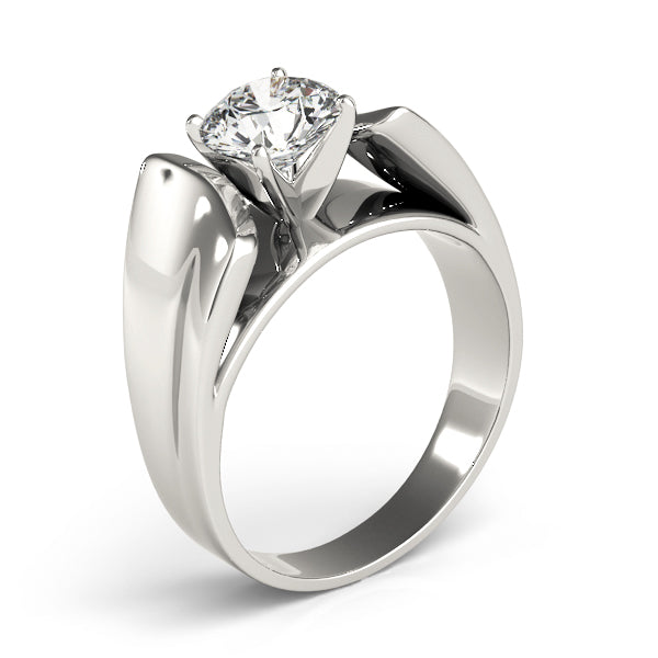 Exquisite Solitaires Round Diamond Engagement Ring — 9K/18K Gold & Platinum
