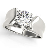 Exquisite Solitaires Round Diamond Engagement Ring — 9K/18K Gold & Platinum