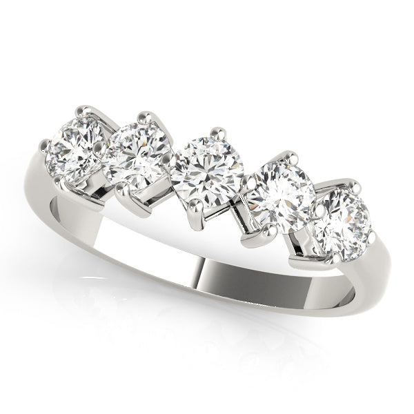 Prong Set Half Eternity Ring in Gold & Platinum