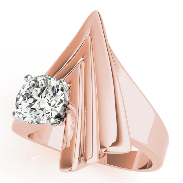 Sophisticated Solitaires Any Shape Round Diamond Engagement Ring — 9K/18K Gold & Platinum