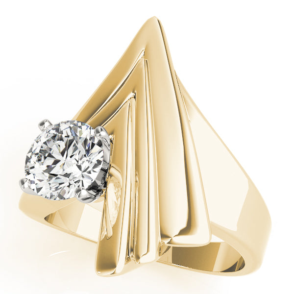 Sophisticated Solitaires Any Shape Round Diamond Engagement Ring — 9K/18K Gold & Platinum