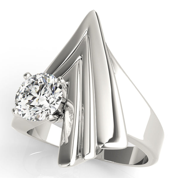 Sophisticated Solitaires Any Shape Round Diamond Engagement Ring — 9K/18K Gold & Platinum