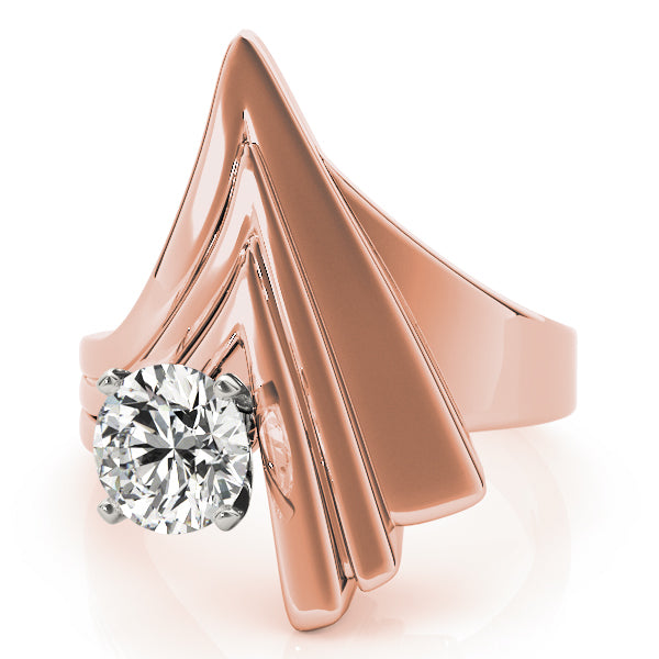 Sophisticated Solitaires Any Shape Round Diamond Engagement Ring — 9K/18K Gold & Platinum