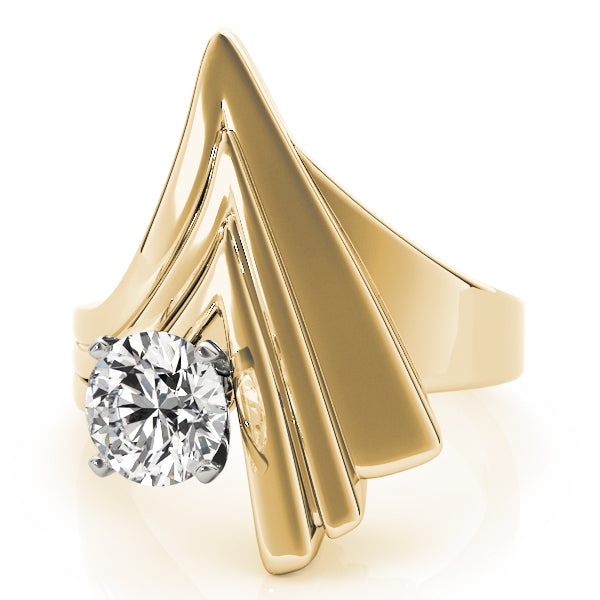 Sophisticated Solitaires Any Shape Round Diamond Engagement Ring — 9K/18K Gold & Platinum