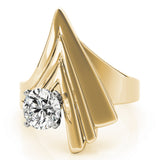 Sophisticated Solitaires Any Shape Round Diamond Engagement Ring — 9K/18K Gold & Platinum