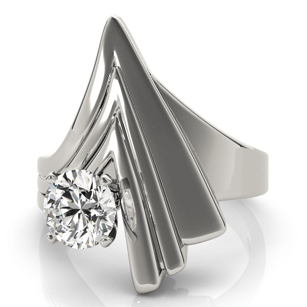 Sophisticated Solitaires Any Shape Round Diamond Engagement Ring — 9K/18K Gold & Platinum