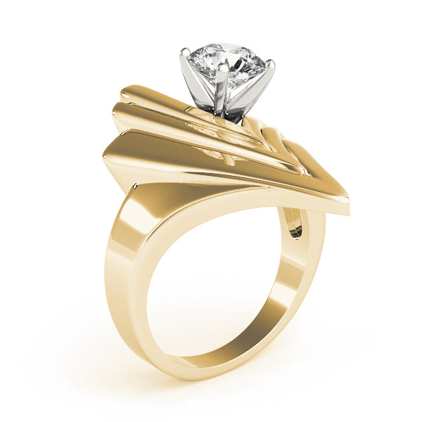 Sophisticated Solitaires Any Shape Round Diamond Engagement Ring — 9K/18K Gold & Platinum