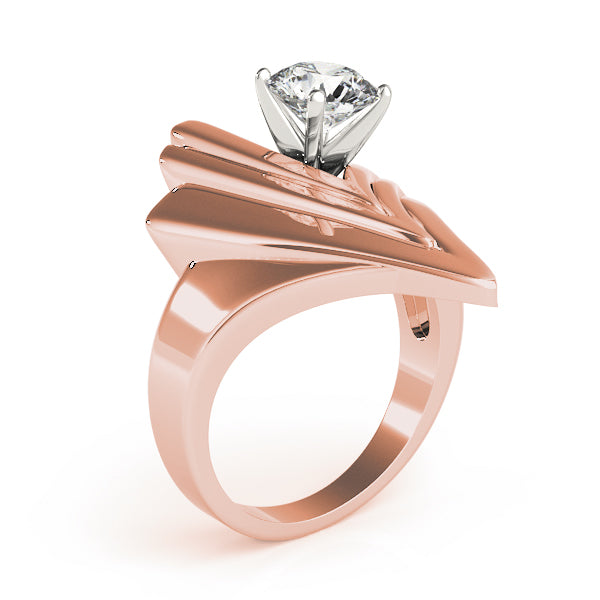 Sophisticated Solitaires Any Shape Round Diamond Engagement Ring — 9K/18K Gold & Platinum
