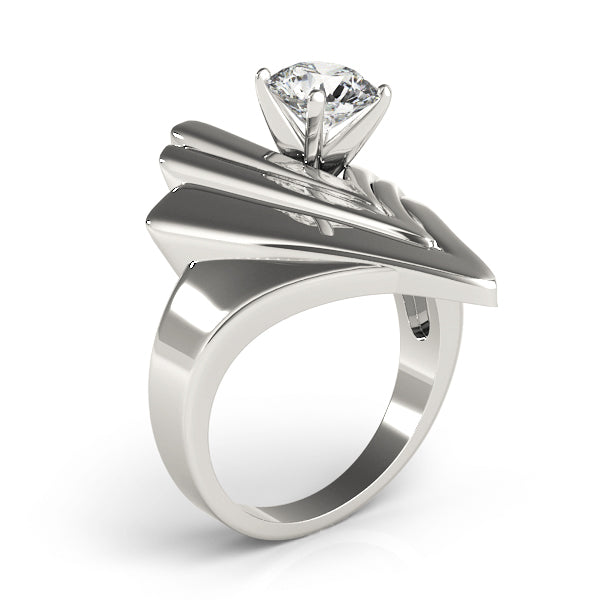 Sophisticated Solitaires Any Shape Round Diamond Engagement Ring — 9K/18K Gold & Platinum