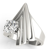 Sophisticated Solitaires Any Shape Round Diamond Engagement Ring — 9K/18K Gold & Platinum